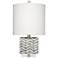Jamie Young Garbo Mother of Pearl Table Lamp with Linen Shade, Grey