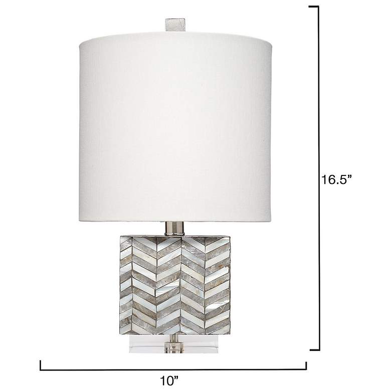 Image 3 Jamie Young Garbo Mother of Pearl Table Lamp with Linen Shade, Grey more views