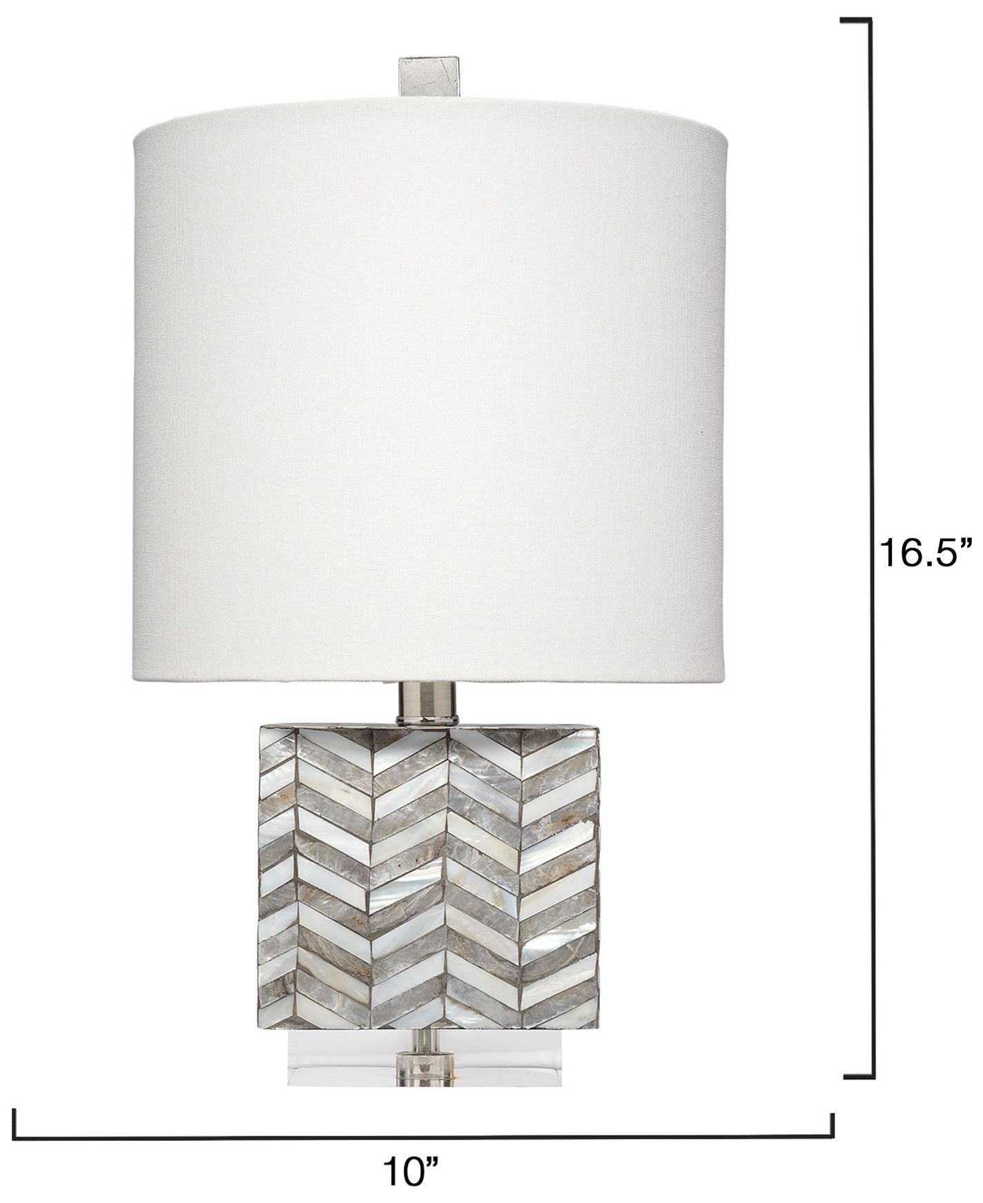 Image 5 Jamie Young Garbo Mother of Pearl Table Lamp with Linen Shade, Grey more views
