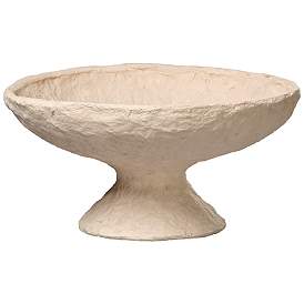 Image1 of Jamie Young Garden Cotton Mache Pedestal Bowl, Cream