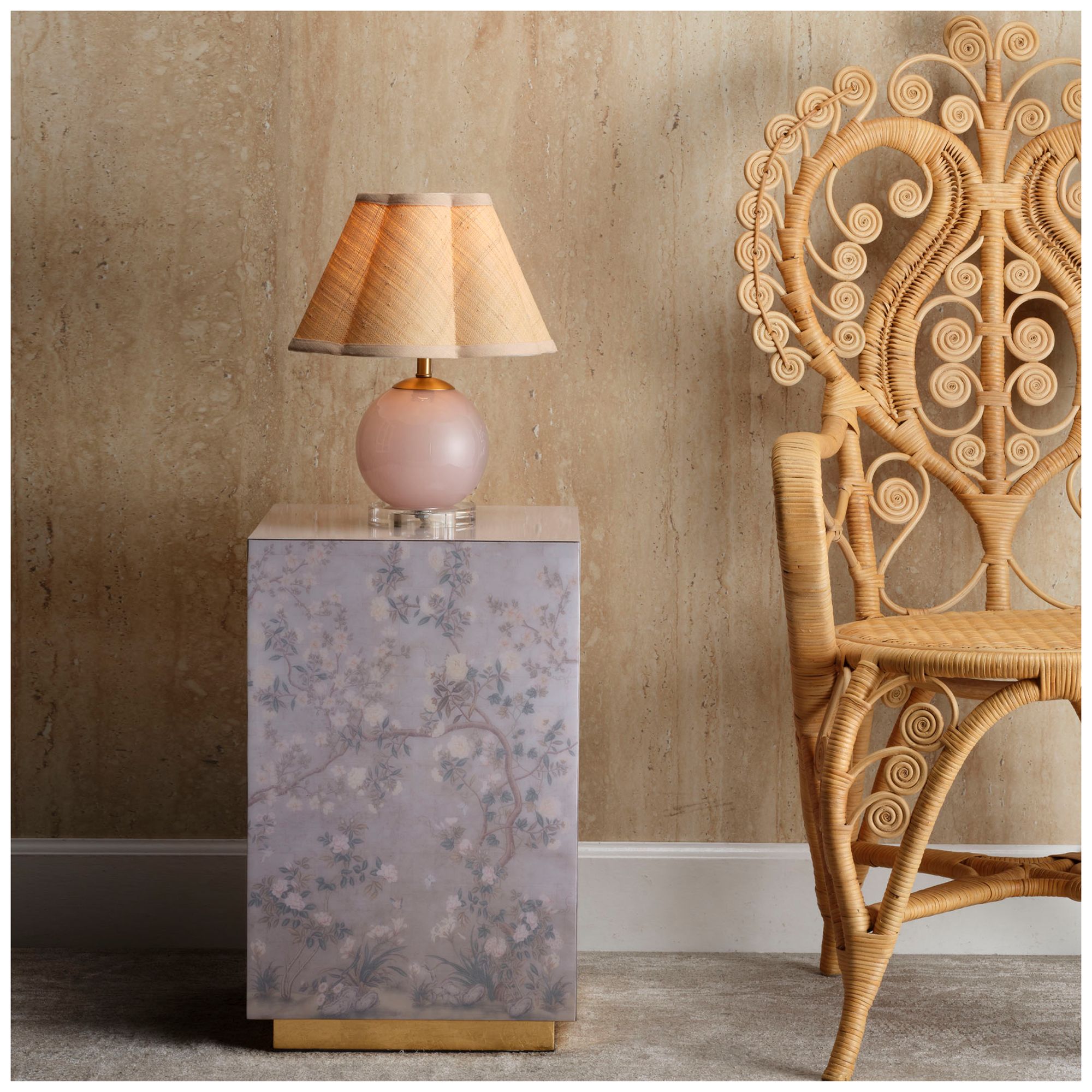 Image 2 Jamie Young Garland Lavender Floral Accent Side Table more views