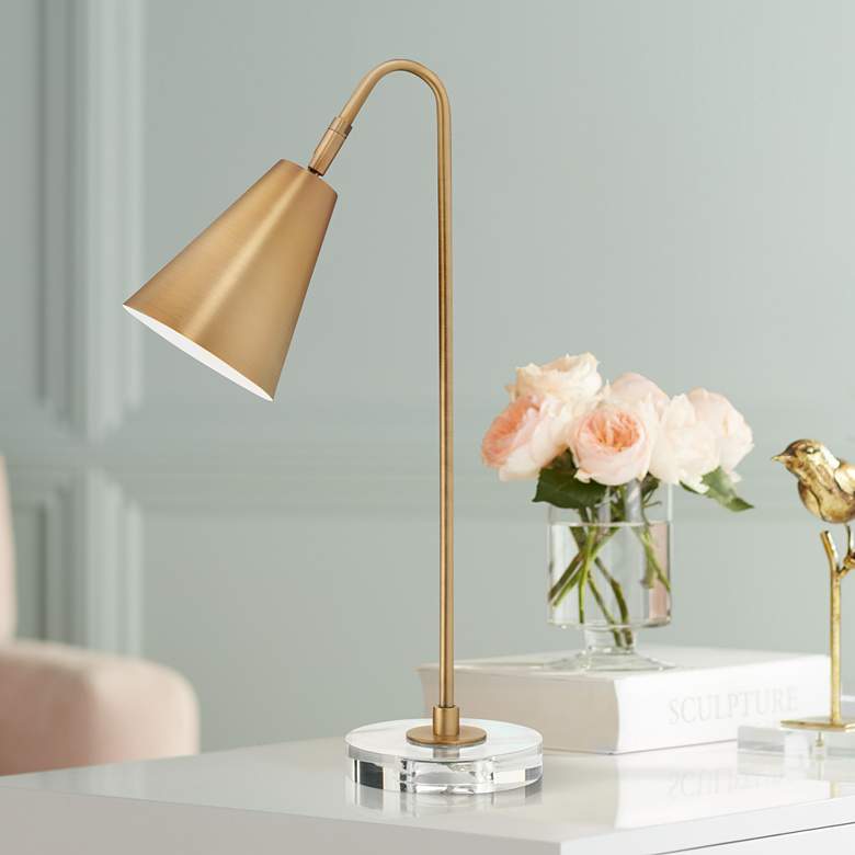 Image 1 Jamie Young Gazette Antique Brass Iron Desk Lamp
