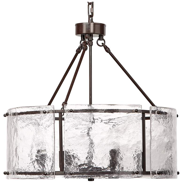 Image 3 Jamie Young Glenn 21 3/4" Wide Large Round Metal Ice Glass Chandelier