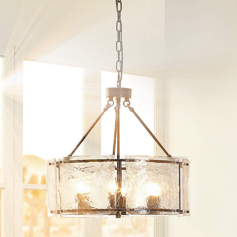 Image 2 Jamie Young Glenn 21 3/4" Wide Large Round Metal Ice Glass Chandelier