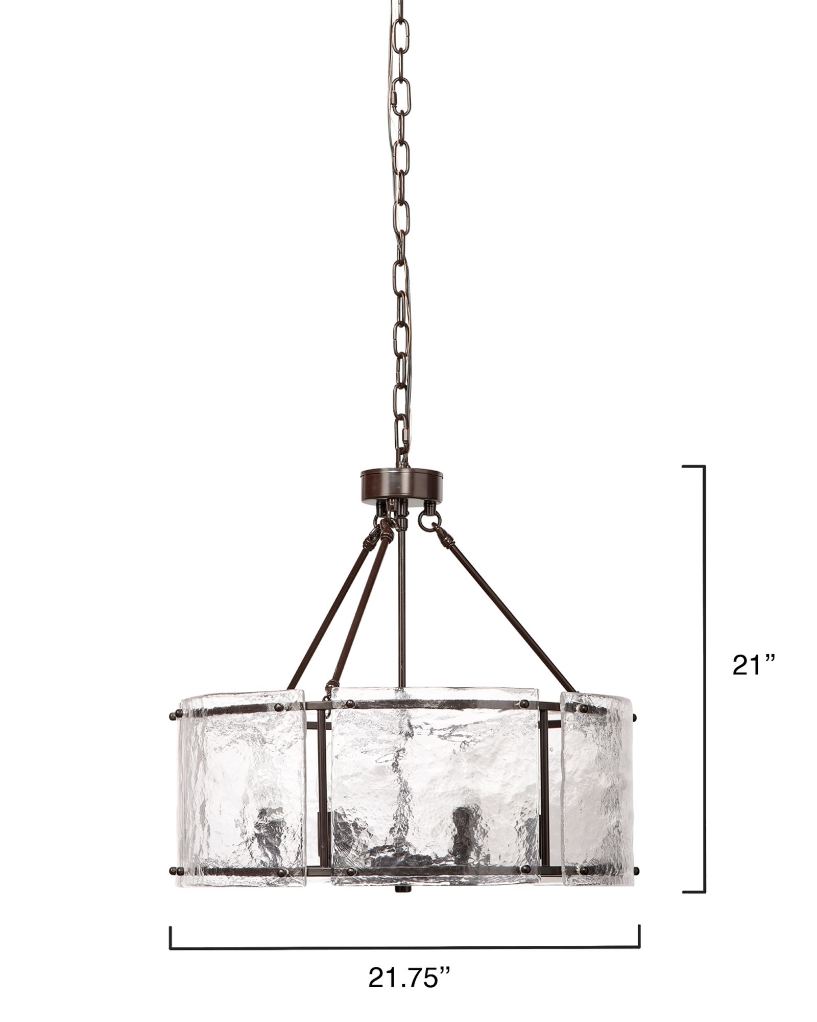 Jamie Young Glenn 21 3/4" Wide Large Round Metal Ice Glass Chandelier in scene