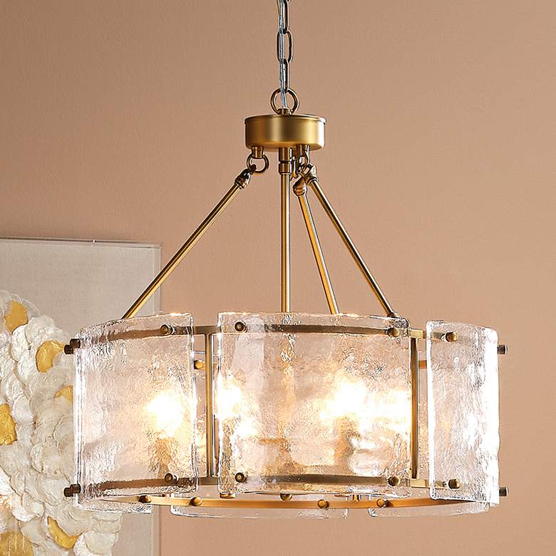 Image 1 Jamie Young Glenn 21 3/4"W Antique Brass 6-Light Chandelier