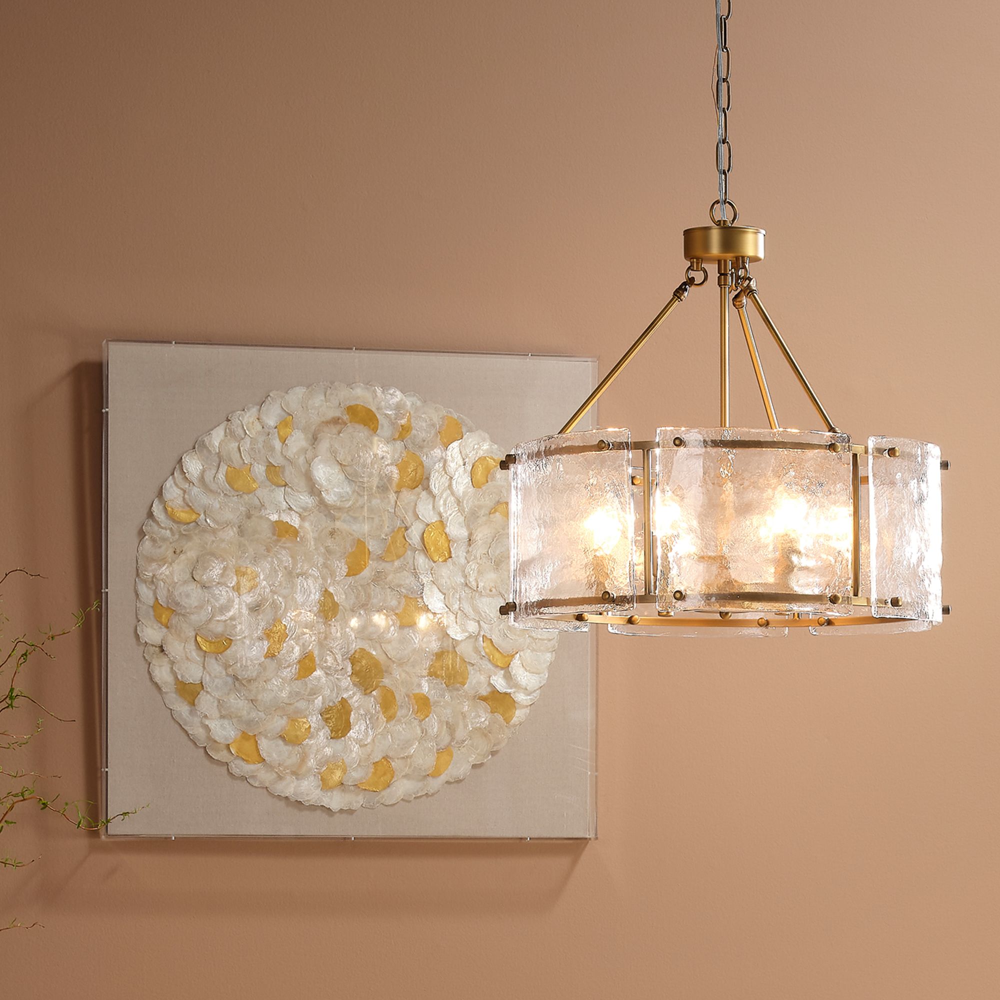 Image 7 Jamie Young Glenn 21 3/4"W Antique Brass 6-Light Chandelier more views