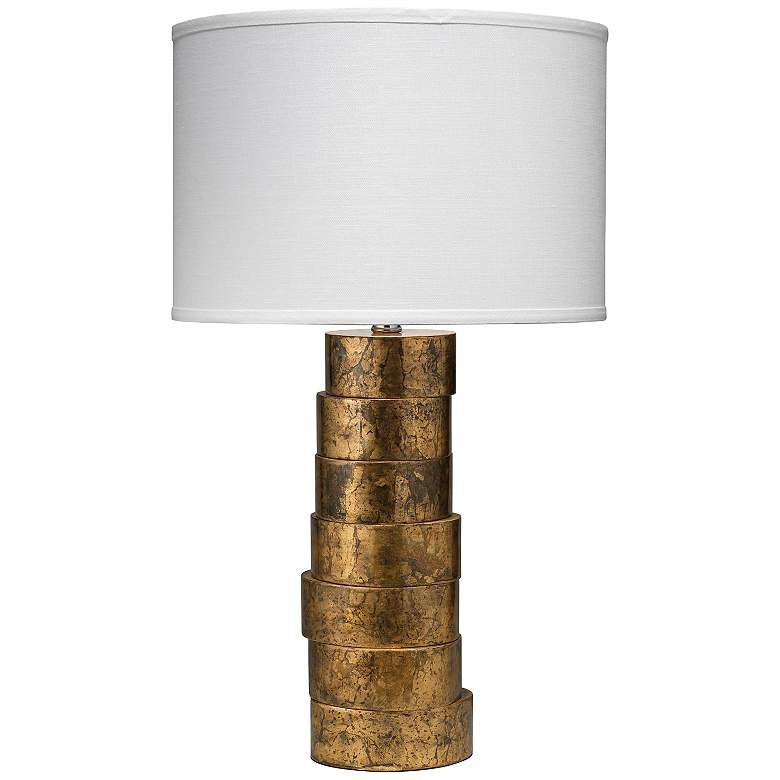 Image 1 Jamie Young Gold Stacked Wood Table Lamp