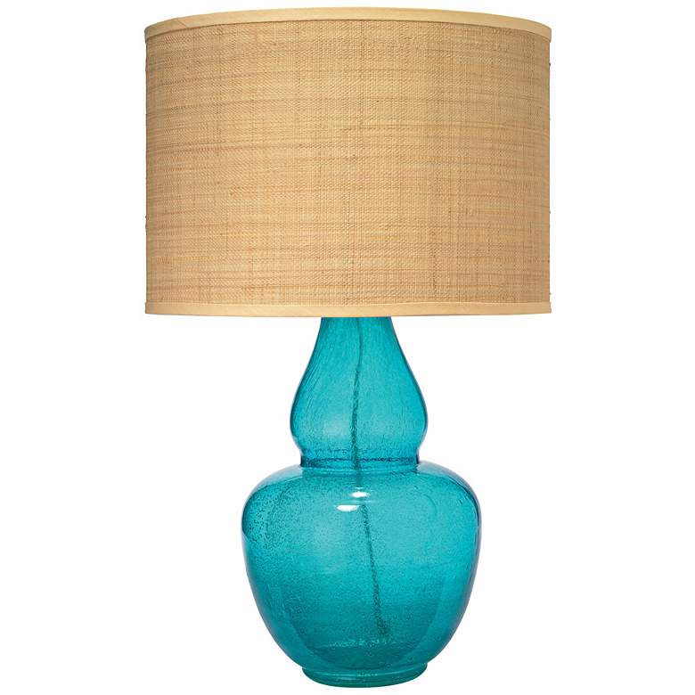 Jamie Young Gourd Aqua Seeded Glass Table Lamp