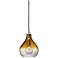 Jamie Young Gradient Amber Curved 7" Wide Mini Pendant