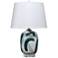 Jamie Young Graphic Teal White Ceramic Accent Table Lamp
