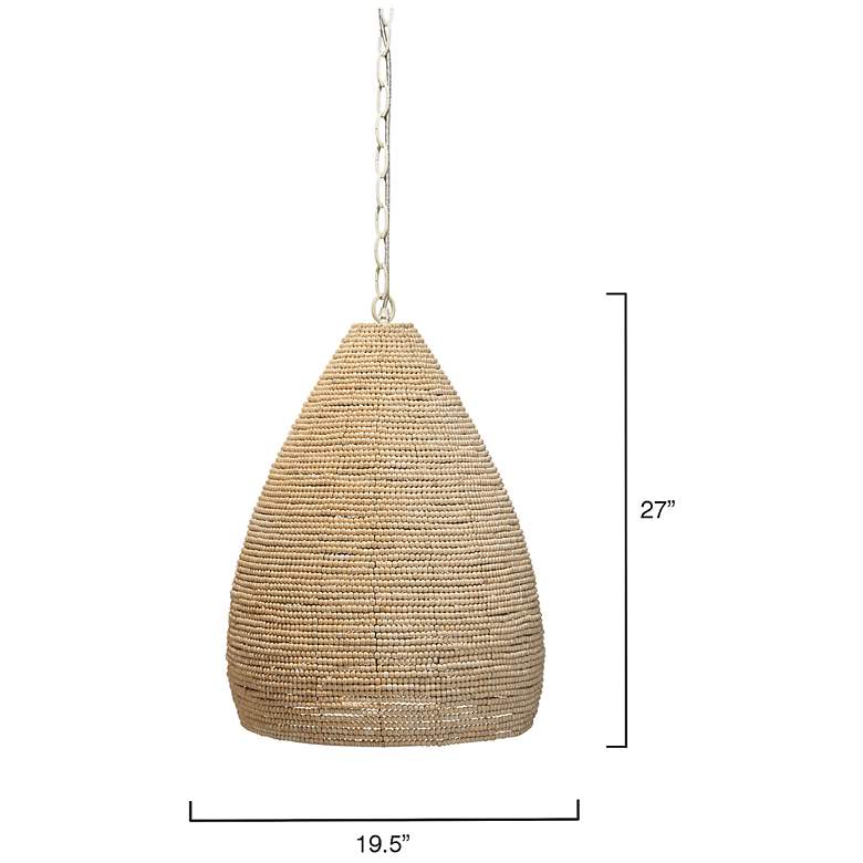 Image 3 Jamie Young Gulf Wood Beaded 1-Light Pendant more views