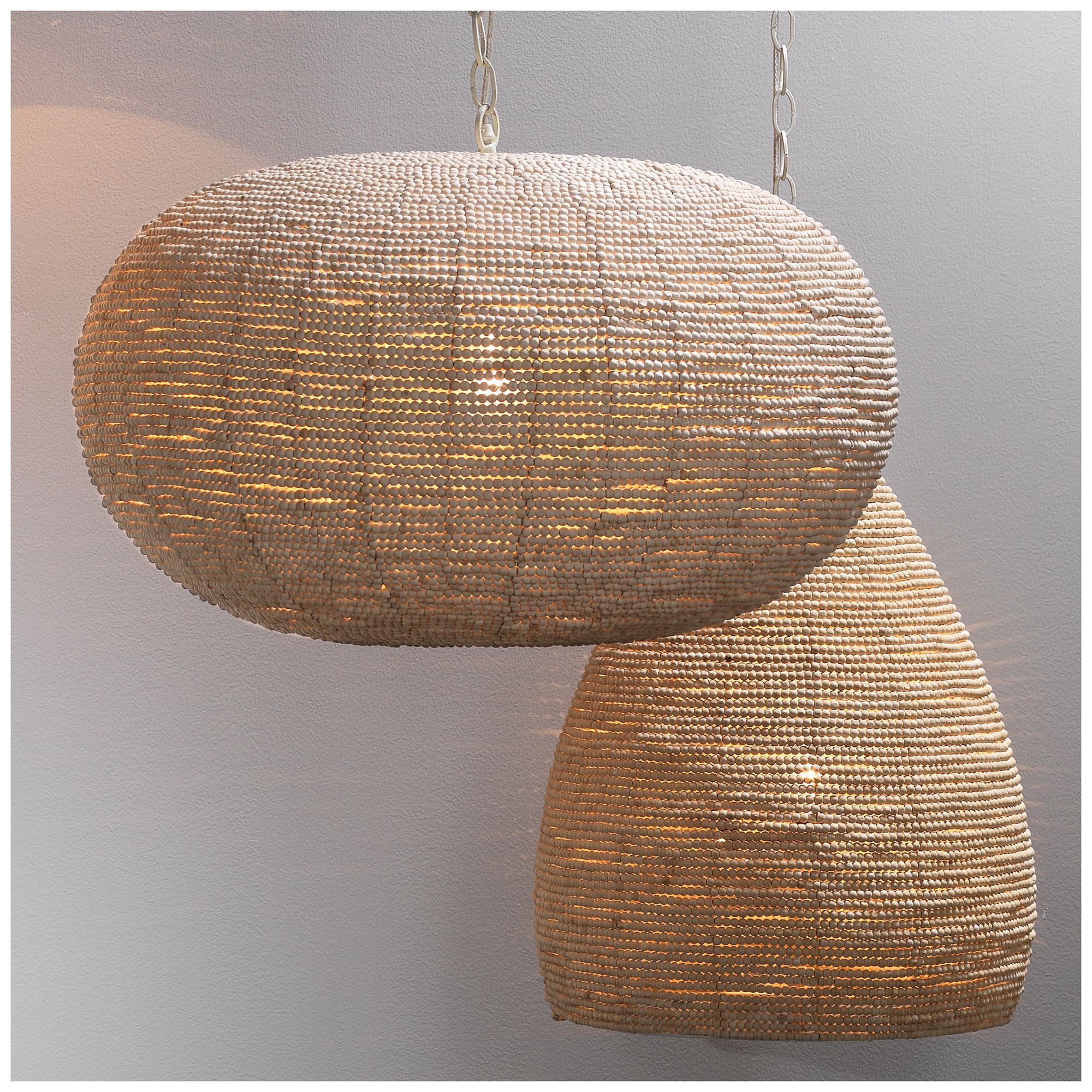 Jamie Young Gulf Wood Beaded 1-Light Pendant