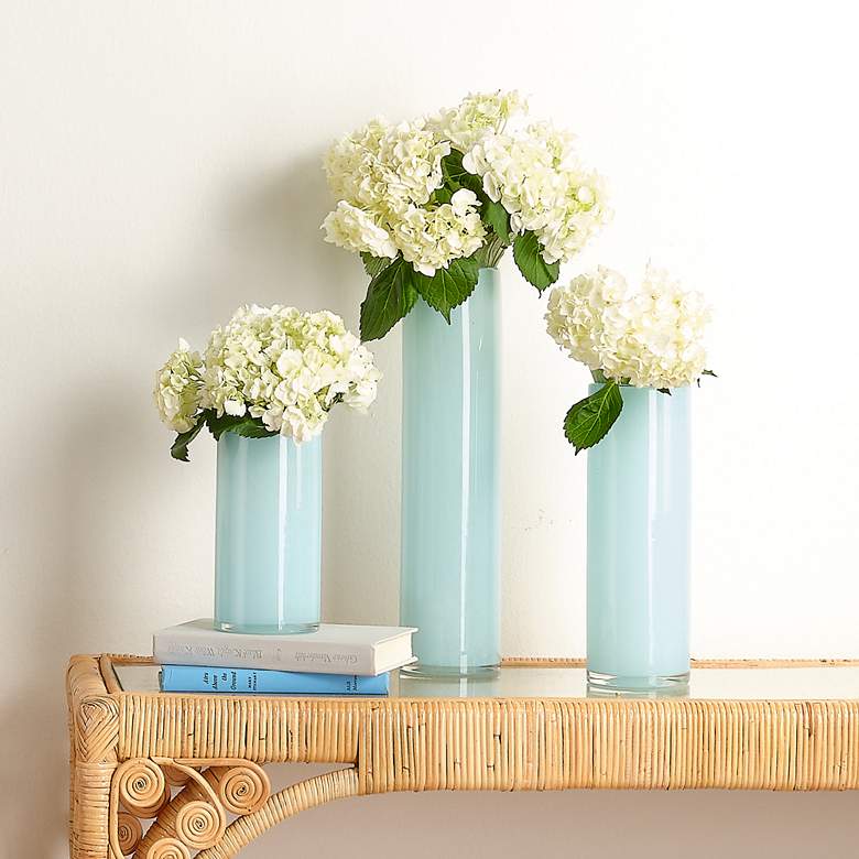 Image 1 Jamie Young Gwendolyn Sky Blue Glass Vases Set of 3