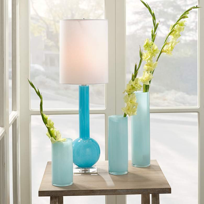 Image 7 Jamie Young Gwendolyn Sky Blue Glass Vases Set of 3 more views
