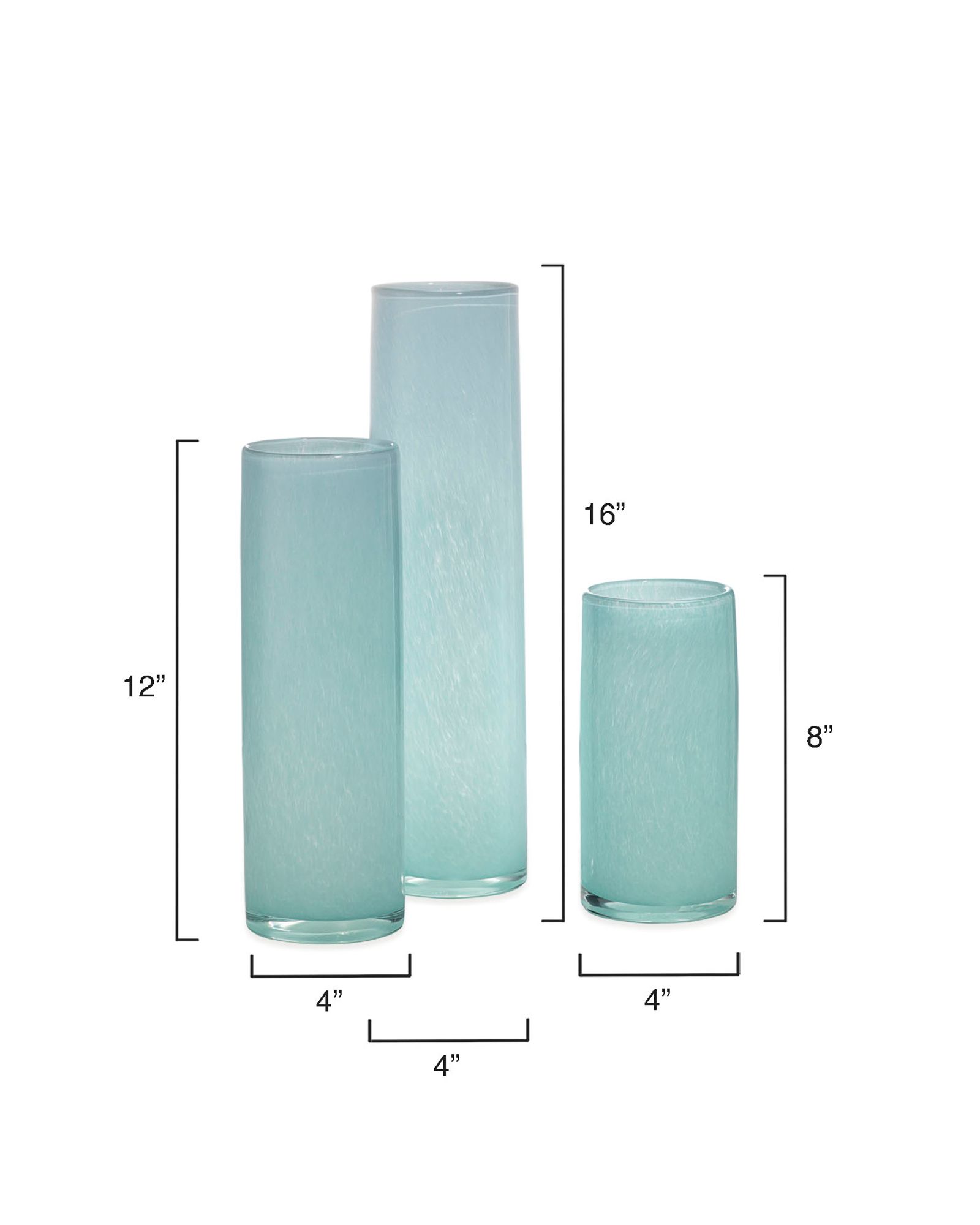 Jamie Young Gwendolyn Sky Blue Glass Vases Set of 3