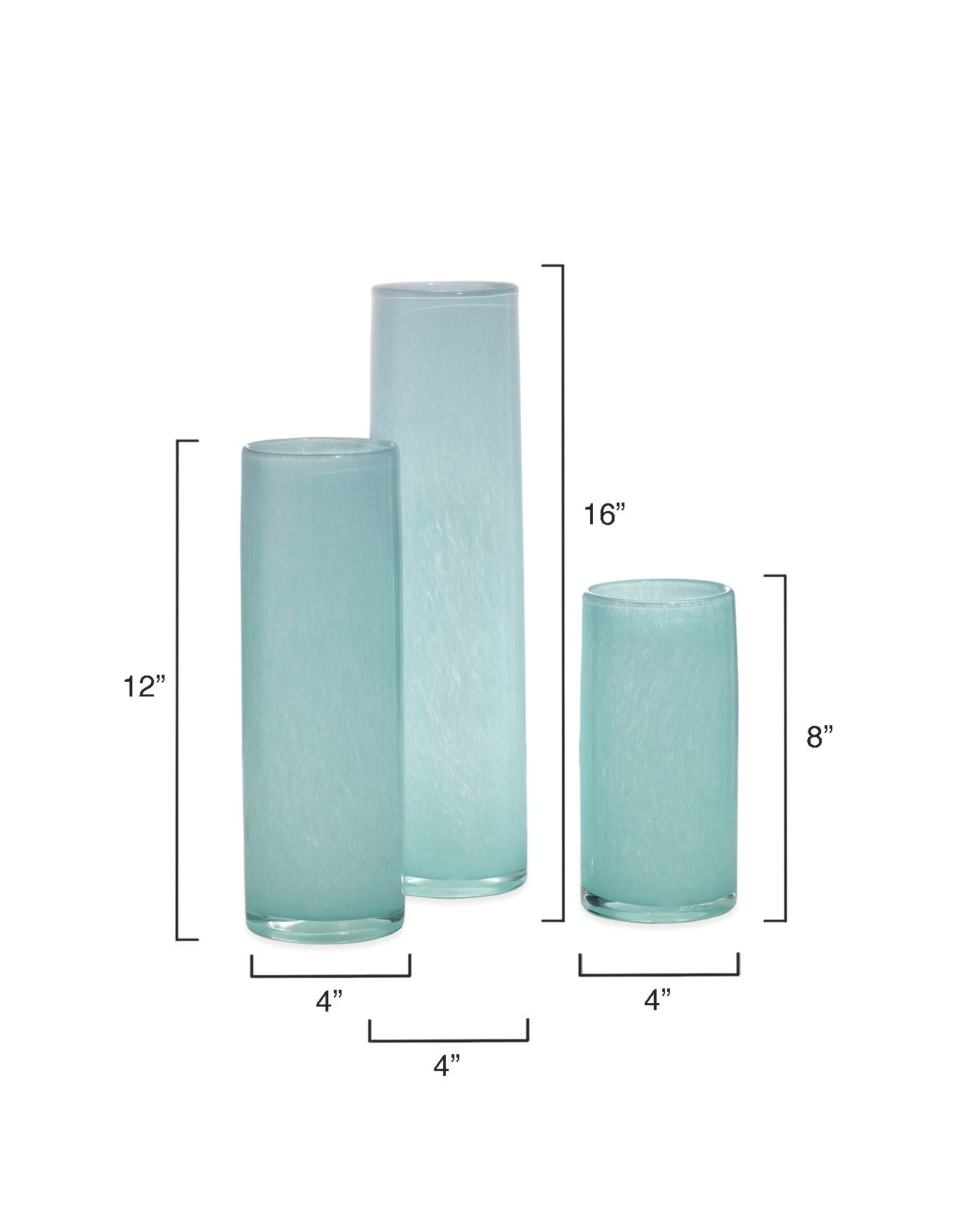 Jamie Young Gwendolyn Sky Blue Glass Vases Set of 3