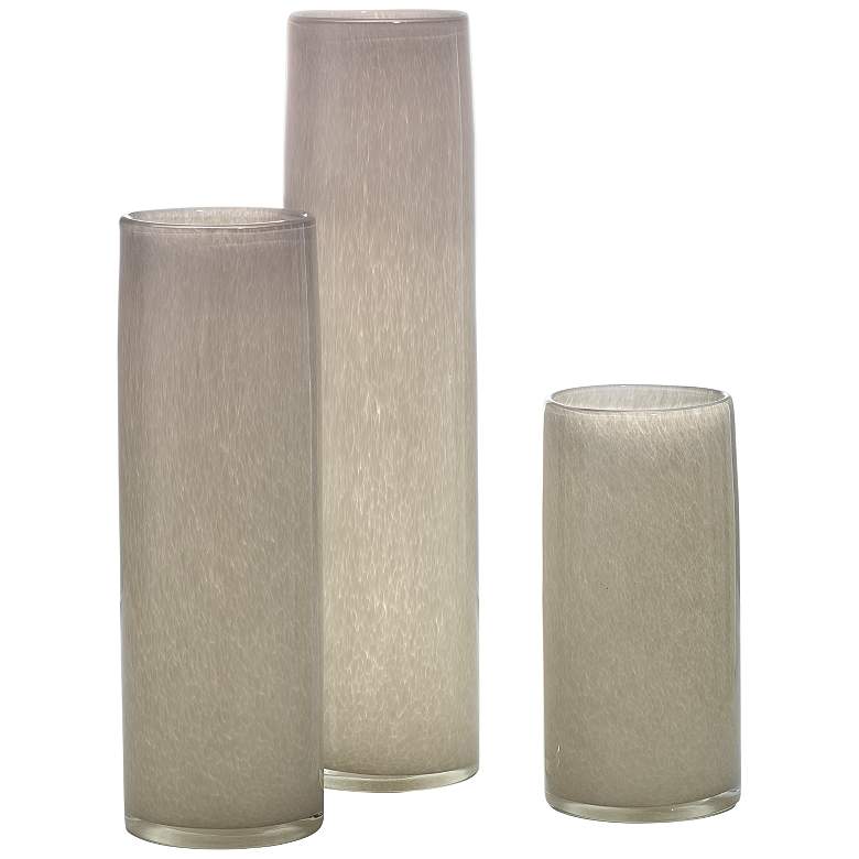 Image 2 Jamie Young Gwendolyn Warm Gray Glass Vases Set of 3