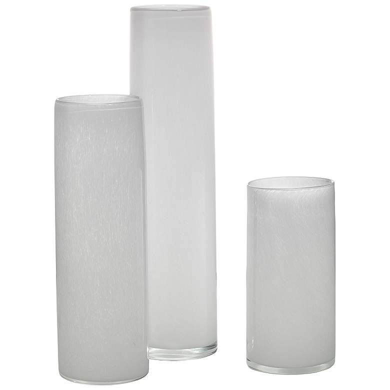 Image 3 Jamie Young Gwendolyn White Glass Vases Set of 3