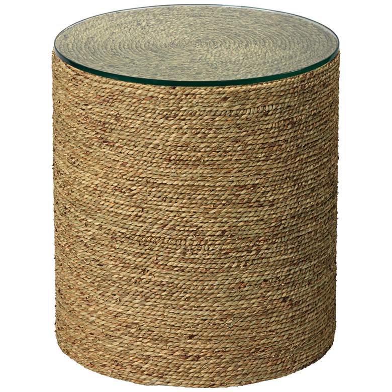 Image 1 Jamie Young Harbor 18 inch Wide Natural Seagrass Round Side Table