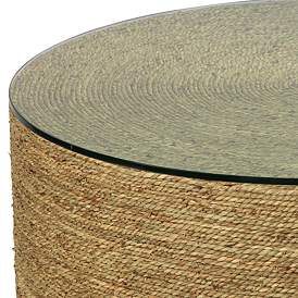 Image3 of Jamie Young Harbor 36" Wide Natural Seagrass Round Coffee Table more views