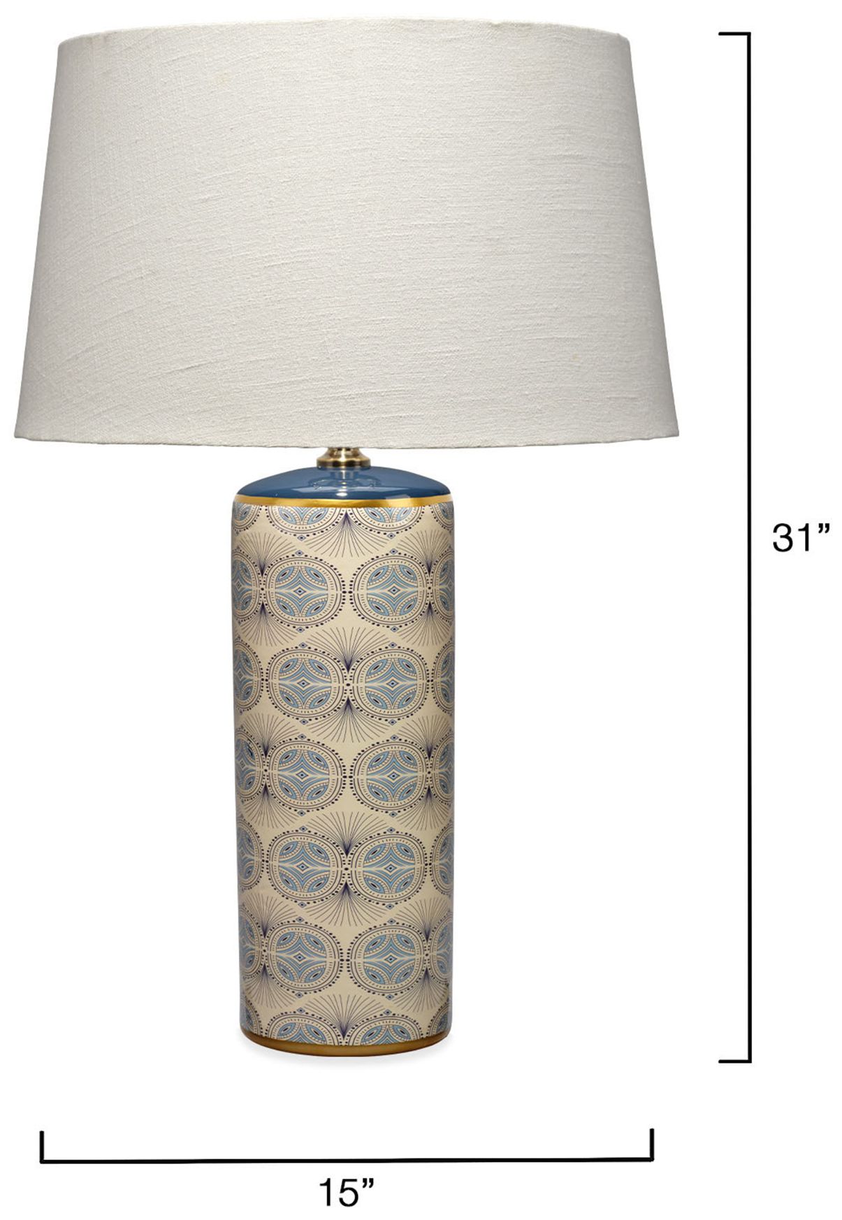 Image 6 Jamie Young Harlequin Ceramic Table Lamp with Linen Shade 31" more views