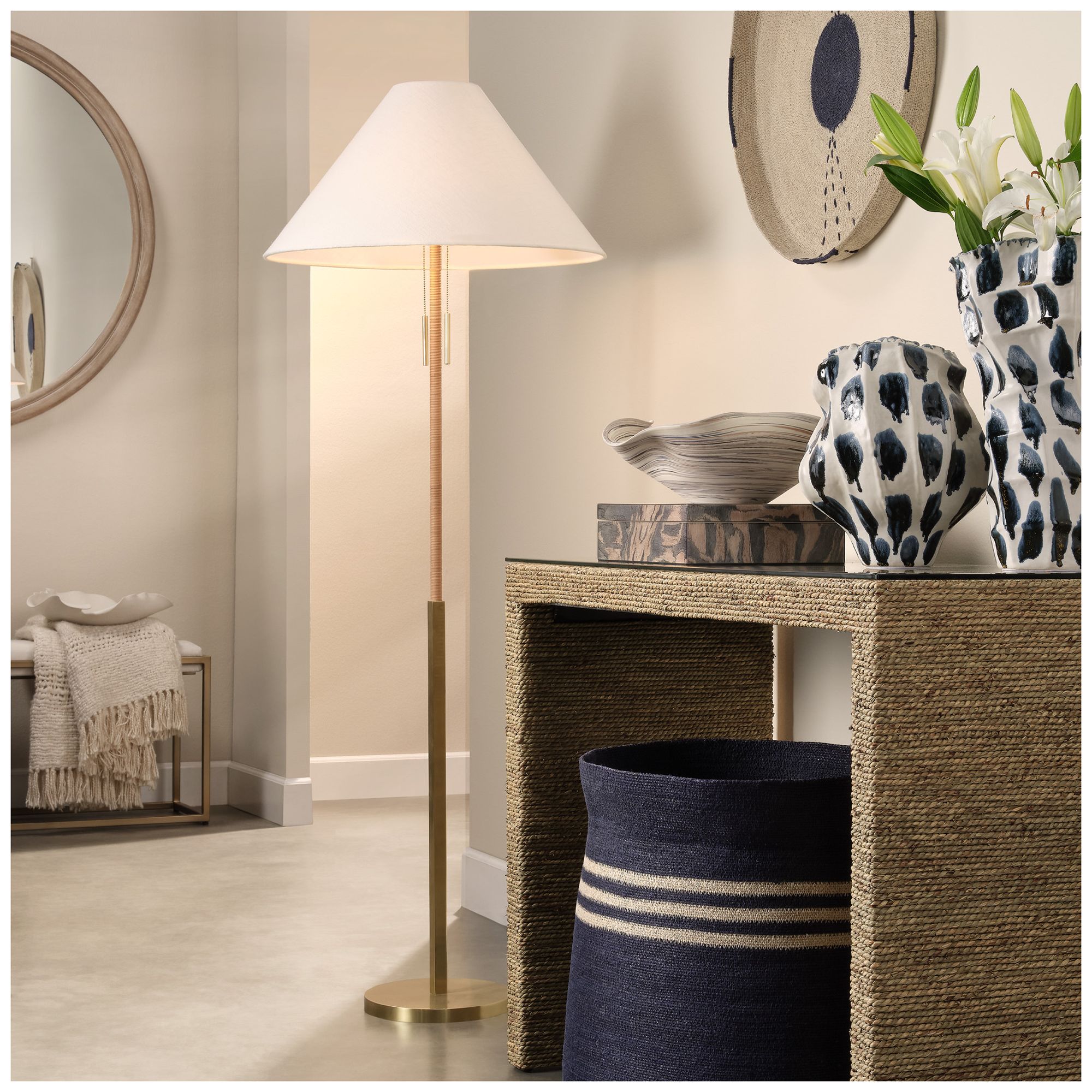 Image 2 Jamie Young Harrison Rattan Floor Lamp 64.75" in Natural more views