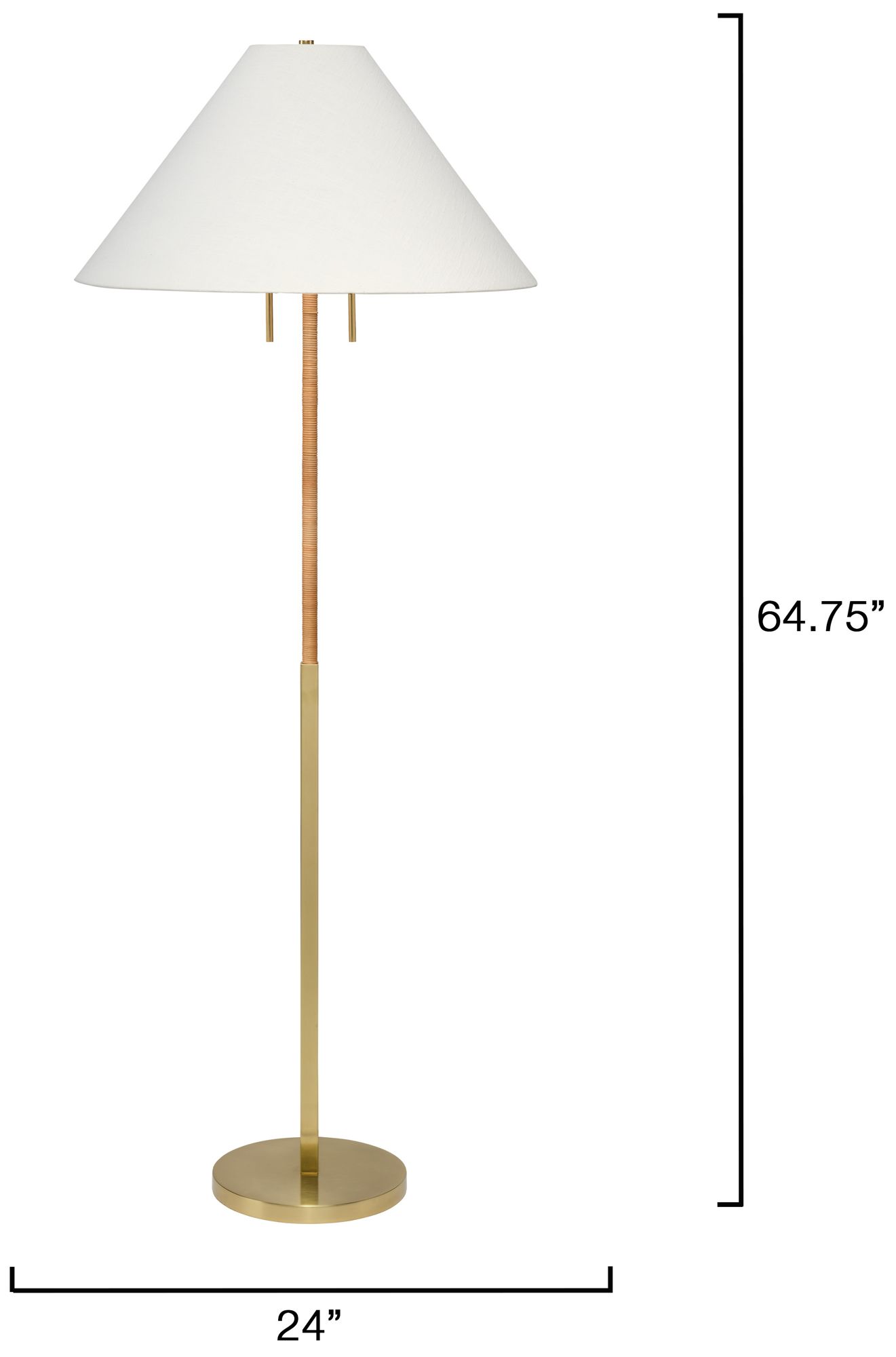 Image 3 Jamie Young Harrison Rattan Floor Lamp 64.75" in Natural more views