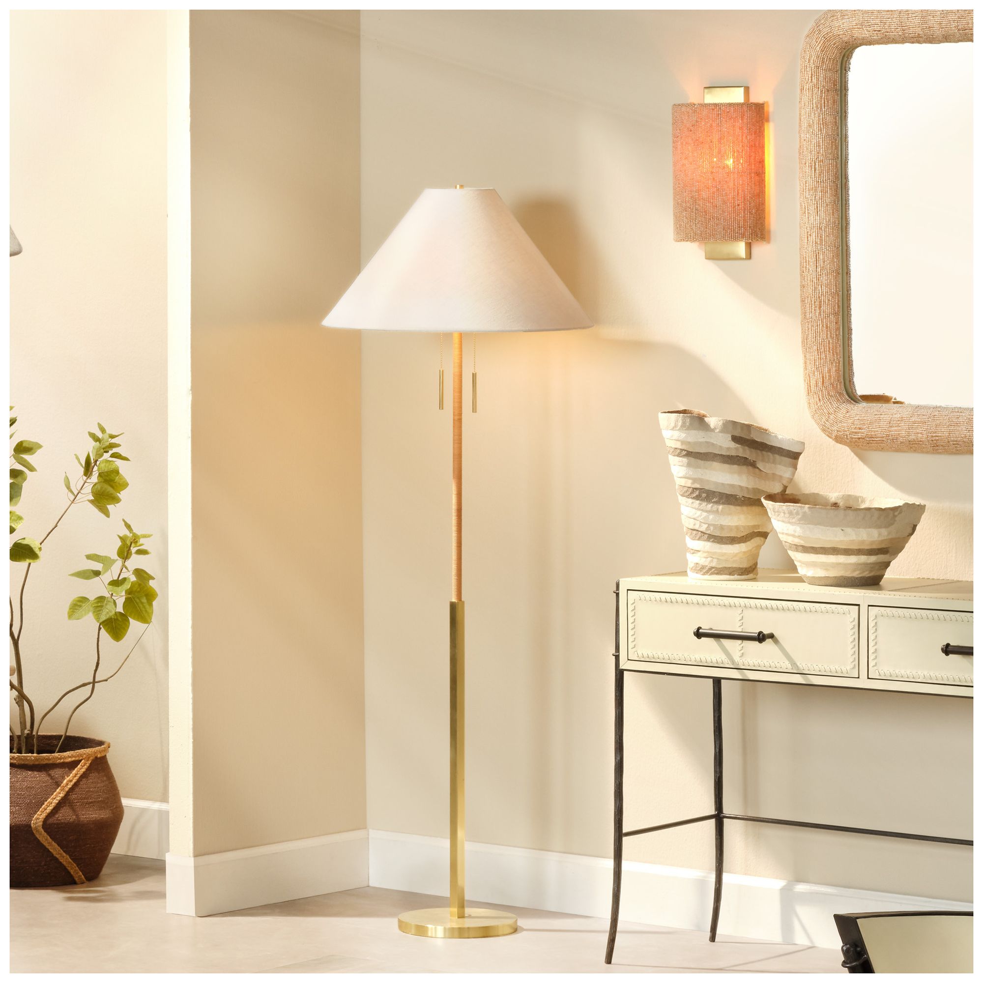 Image 5 Jamie Young Harrison Rattan Floor Lamp 64.75" in Natural more views