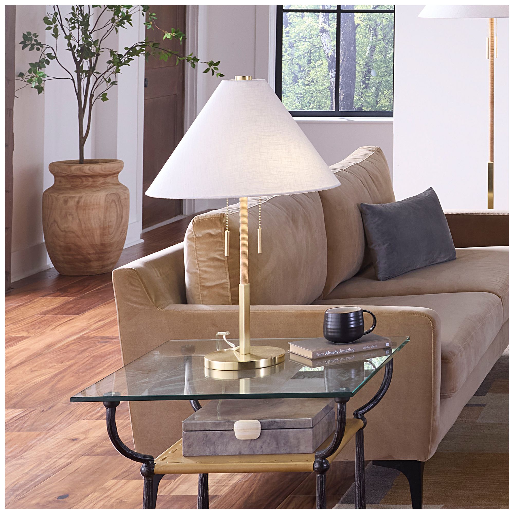 Image 2 Jamie Young Harrison Rattan Table Lamp 27" in Natural more views