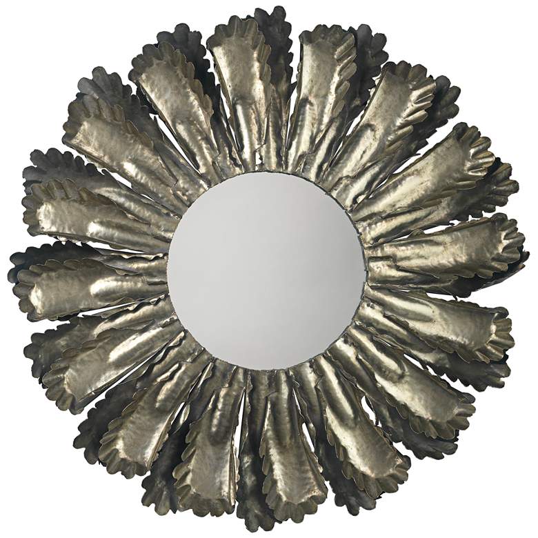 Image 1 Jamie Young Harvest Antique Silver 35 inch Round Wall Mirror