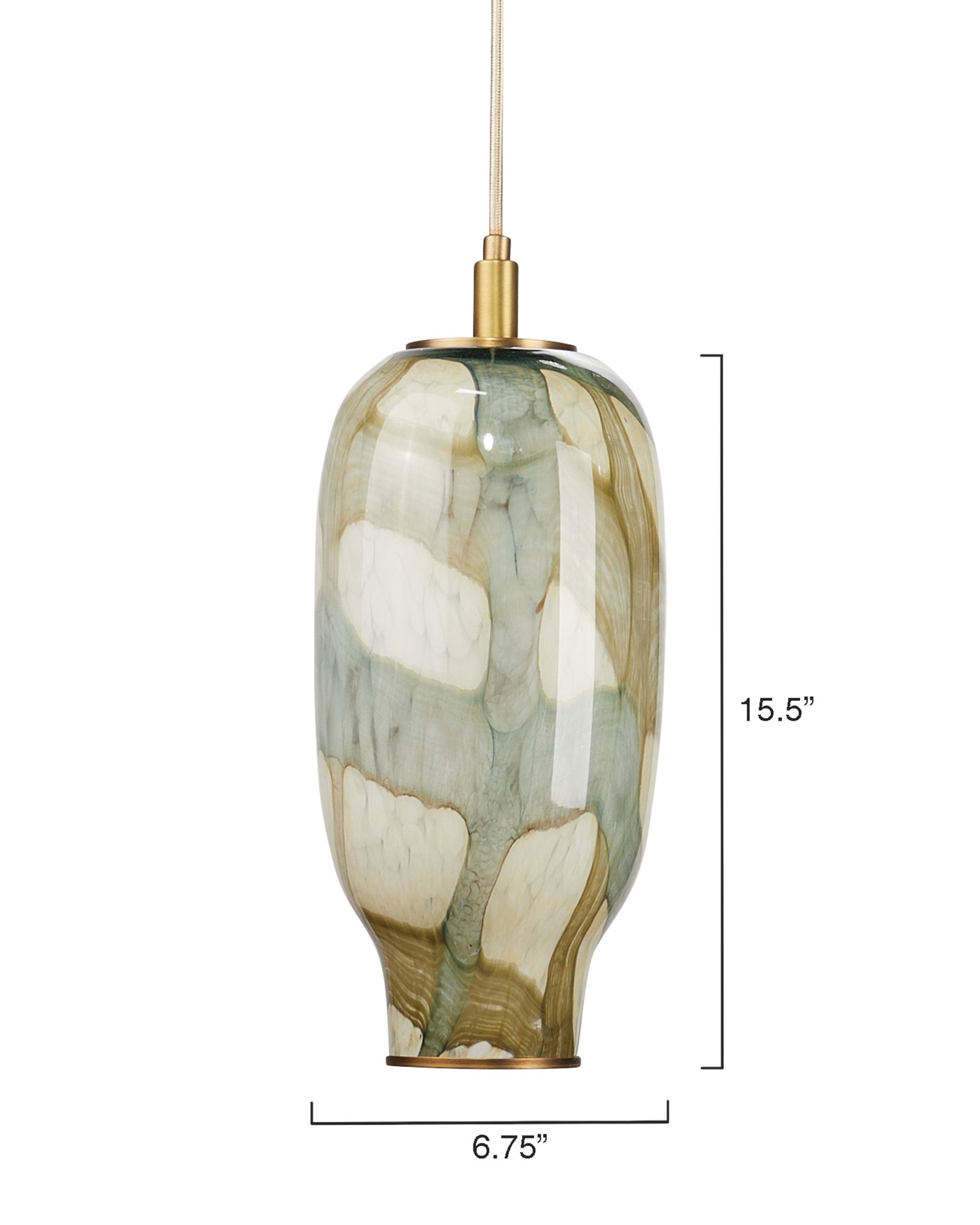 Image 3 Jamie Young Helen 6 3/4" Wide Elongated Abstract Glass Pendant Light more views
