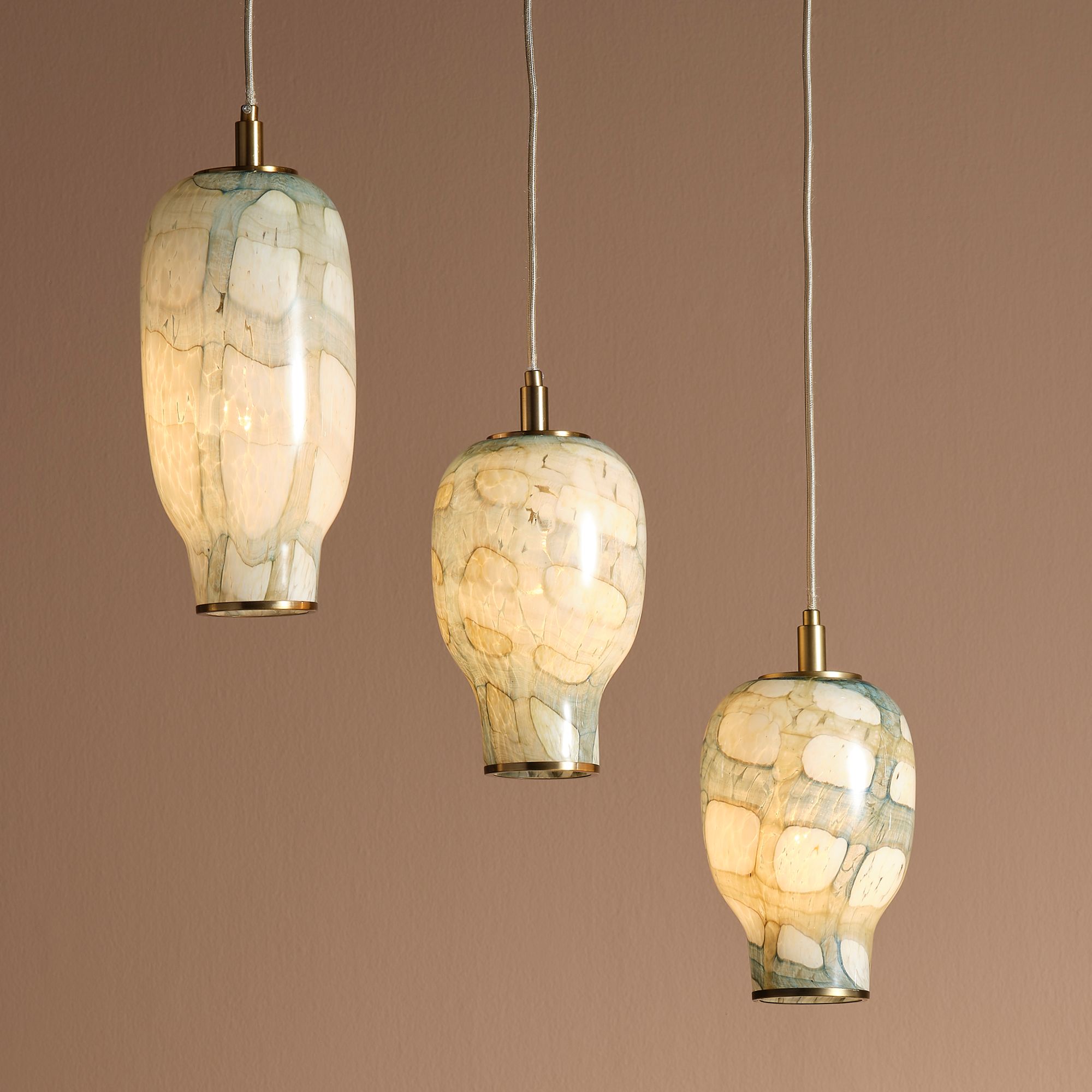 Jamie Young Helen 6 3/4" Wide Elongated Abstract Glass Pendant Light