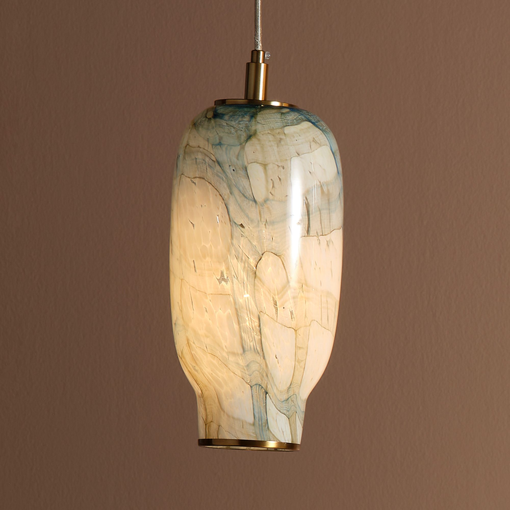 Jamie Young Helen 6 3/4" Wide Elongated Abstract Glass Pendant Light