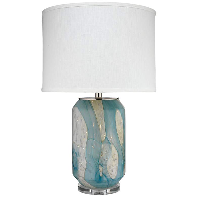 Image 2 Jamie Young Helen Abstract Pale Blue Glass Table Lamp
