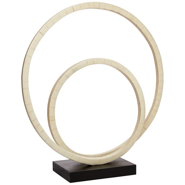 Jamie Young Helix 17&quot;H Natural Bone Double Ring Sculpture