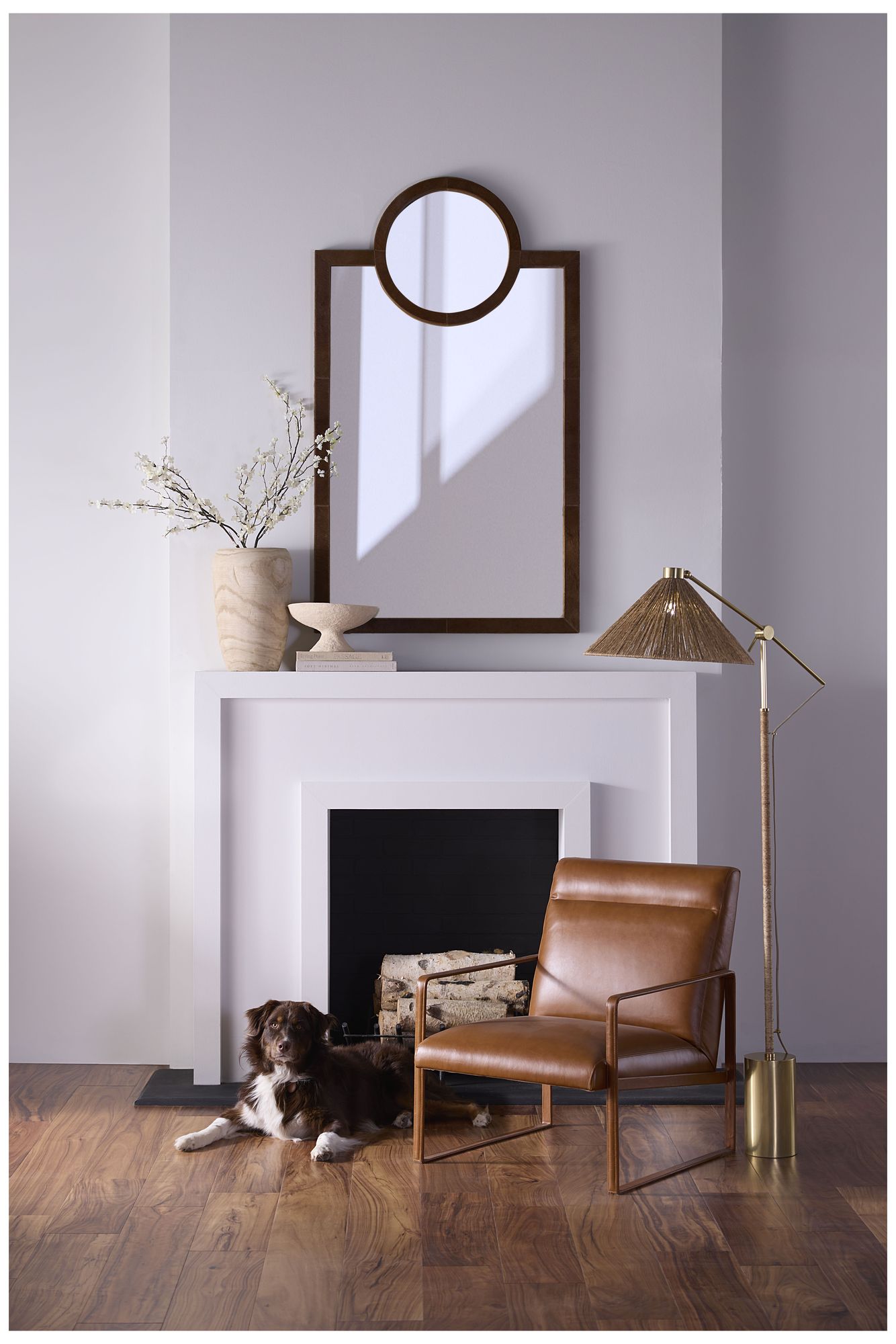 Jamie Young Hemingway Leather Accent Cha