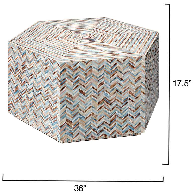 Image 3 Jamie Young Hepburn Mother of Pearl Hexagon Coffee Table more views