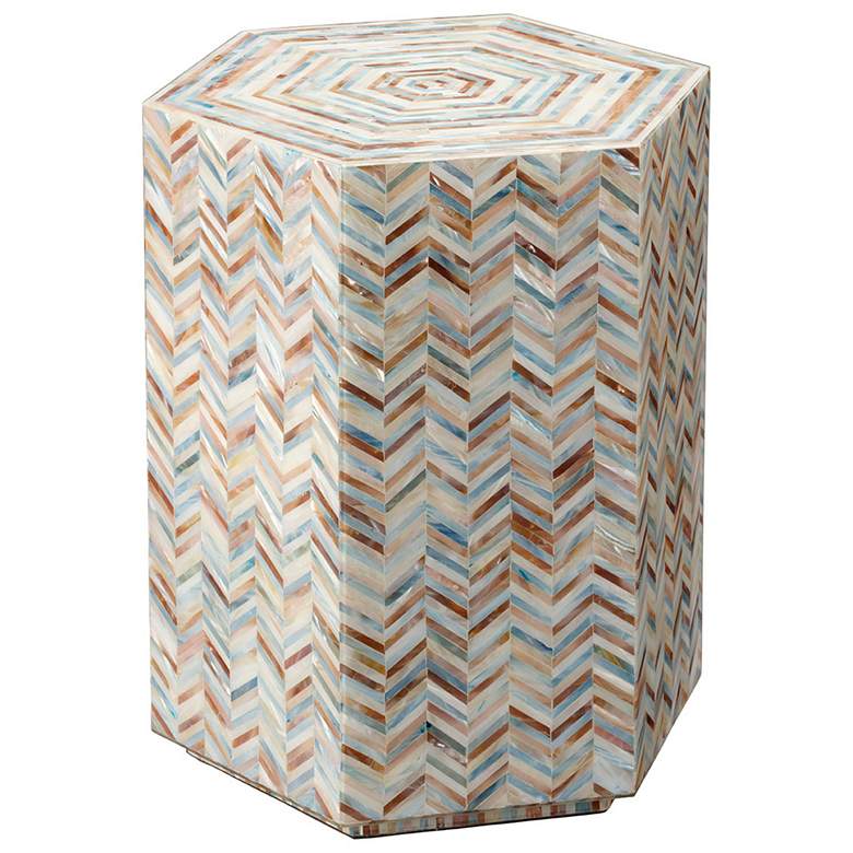 Image 1 Jamie Young Hepburn Mother of Pearl Hexagon Side Table