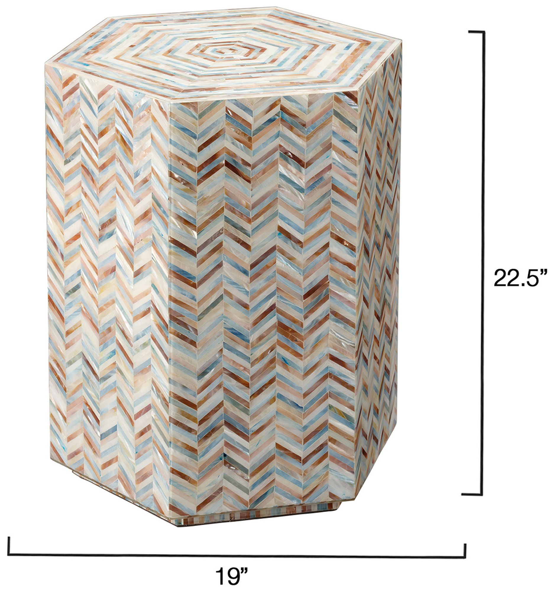 Image 3 Jamie Young Hepburn Mother of Pearl Hexagon Side Table more views