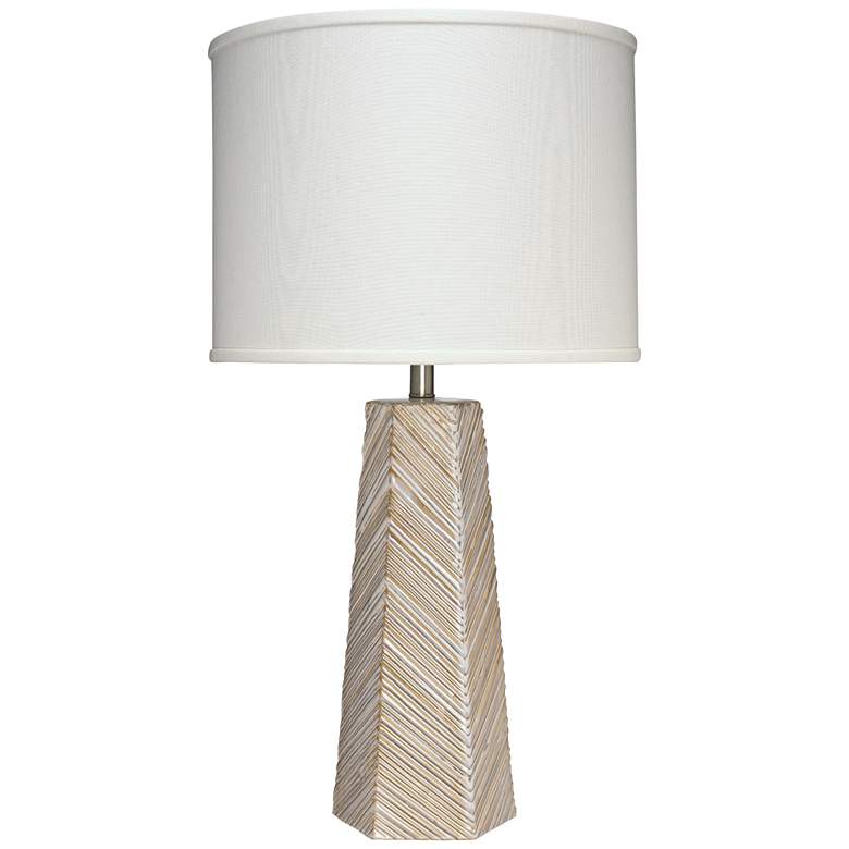 Image 2 Jamie Young High Rise Cream Chevron Ceramic Table Lamp