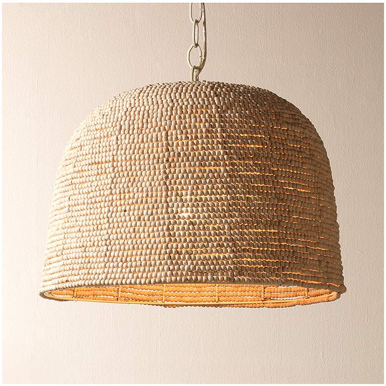 Image 1 Jamie Young High Tide Wood Beaded 1-Light Pendant