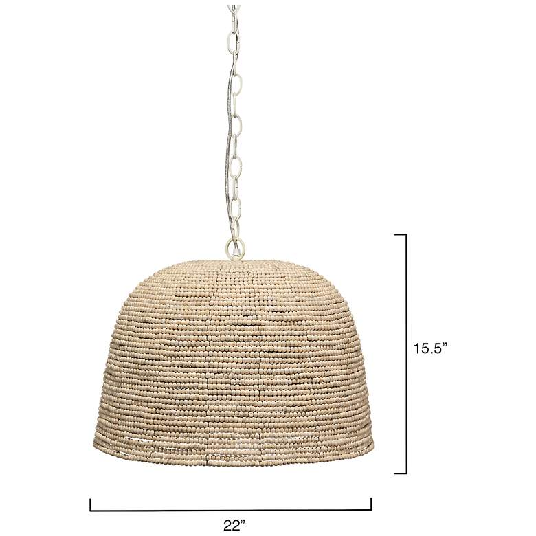 Image 3 Jamie Young High Tide Wood Beaded 1-Light Pendant more views