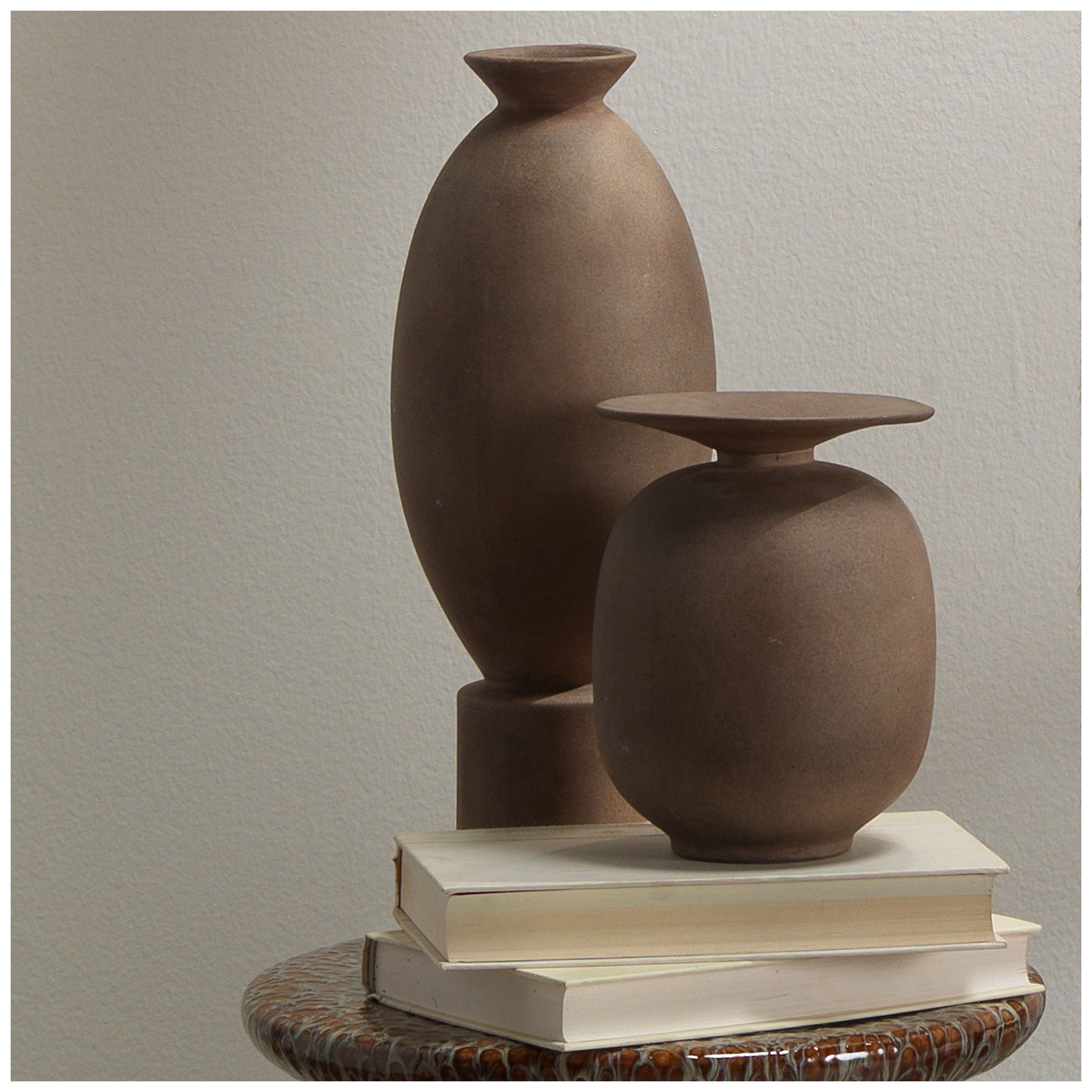 Image 2 Jamie Young Highland Decorative Ceramic Vase 7.75" in Brown more views