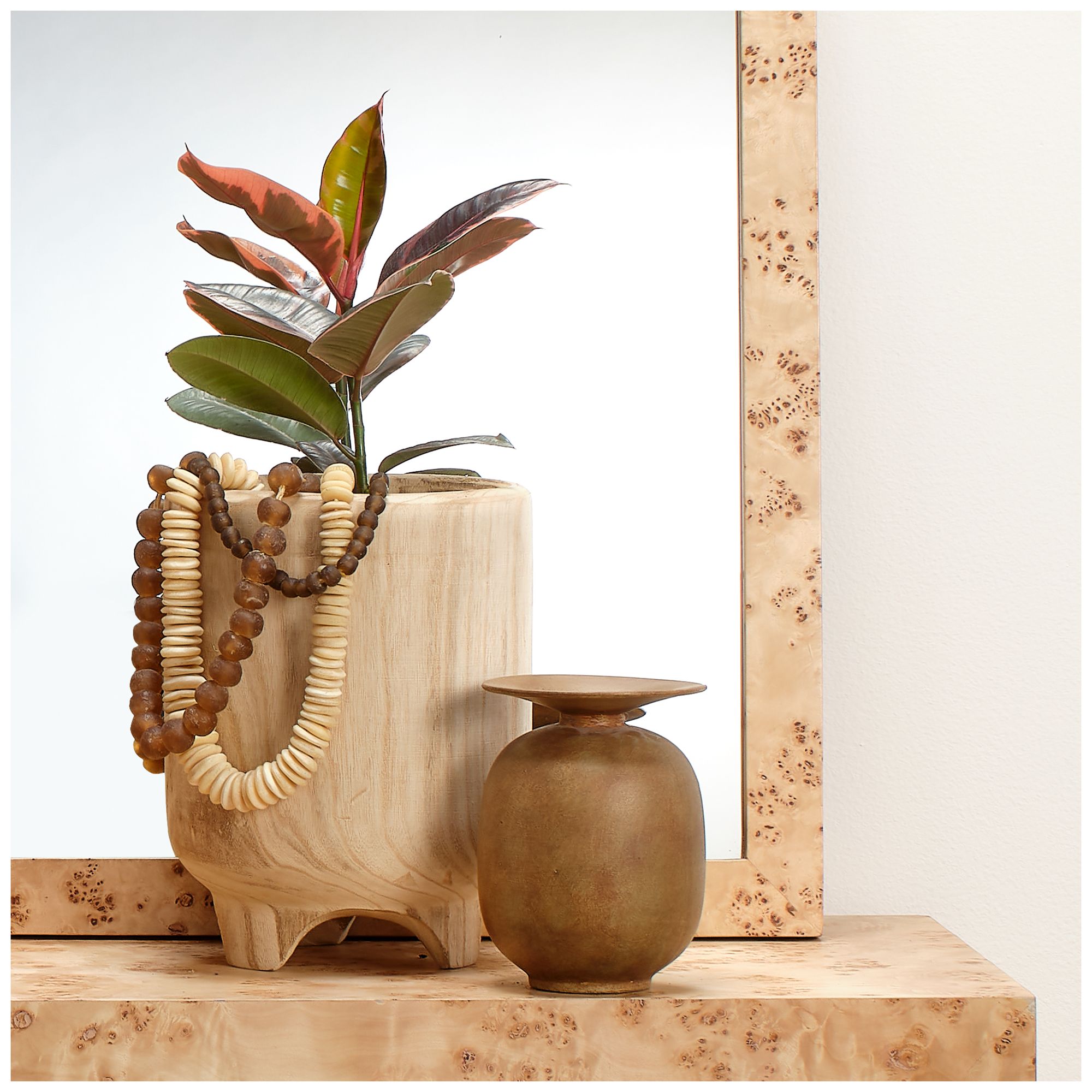 Image 5 Jamie Young Highland Decorative Ceramic Vase 7.75" in Brown more views