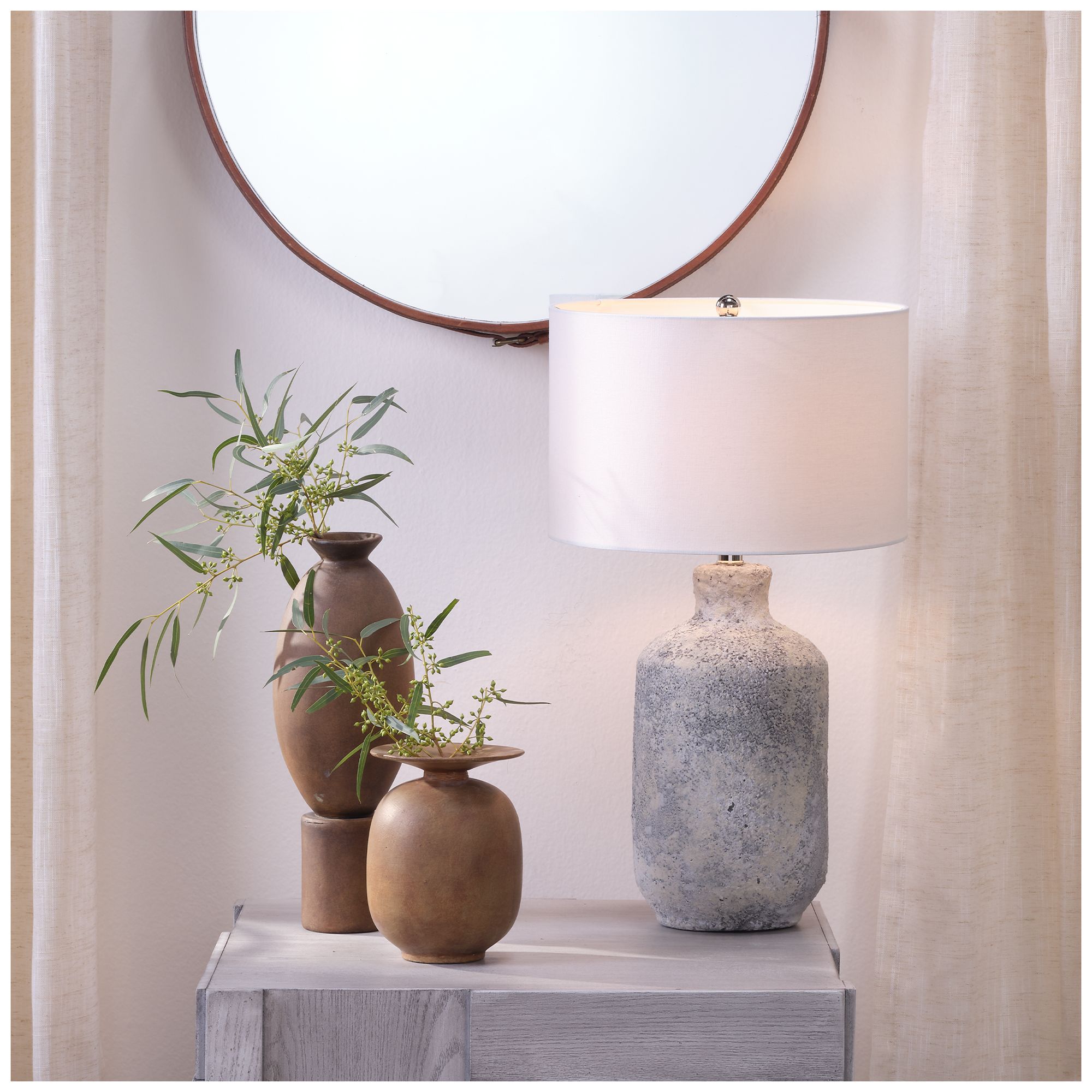 Image 6 Jamie Young Highland Decorative Ceramic Vase 7.75" in Brown more views