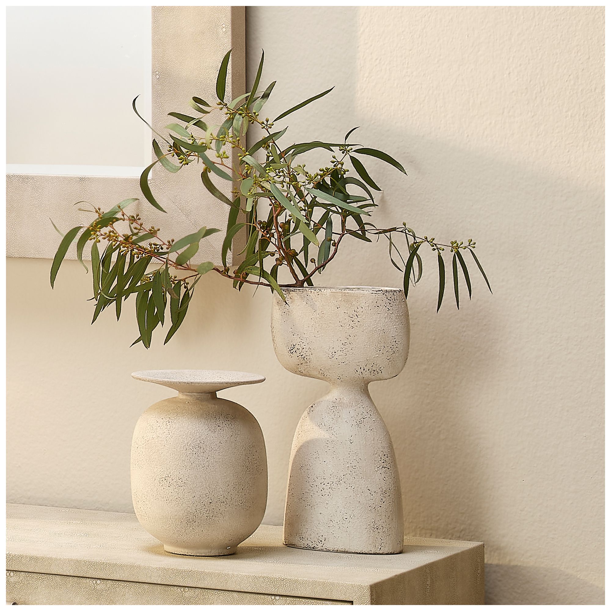 Image 7 Jamie Young Highland Decorative Ceramic Vase 7.75" in Cream more views