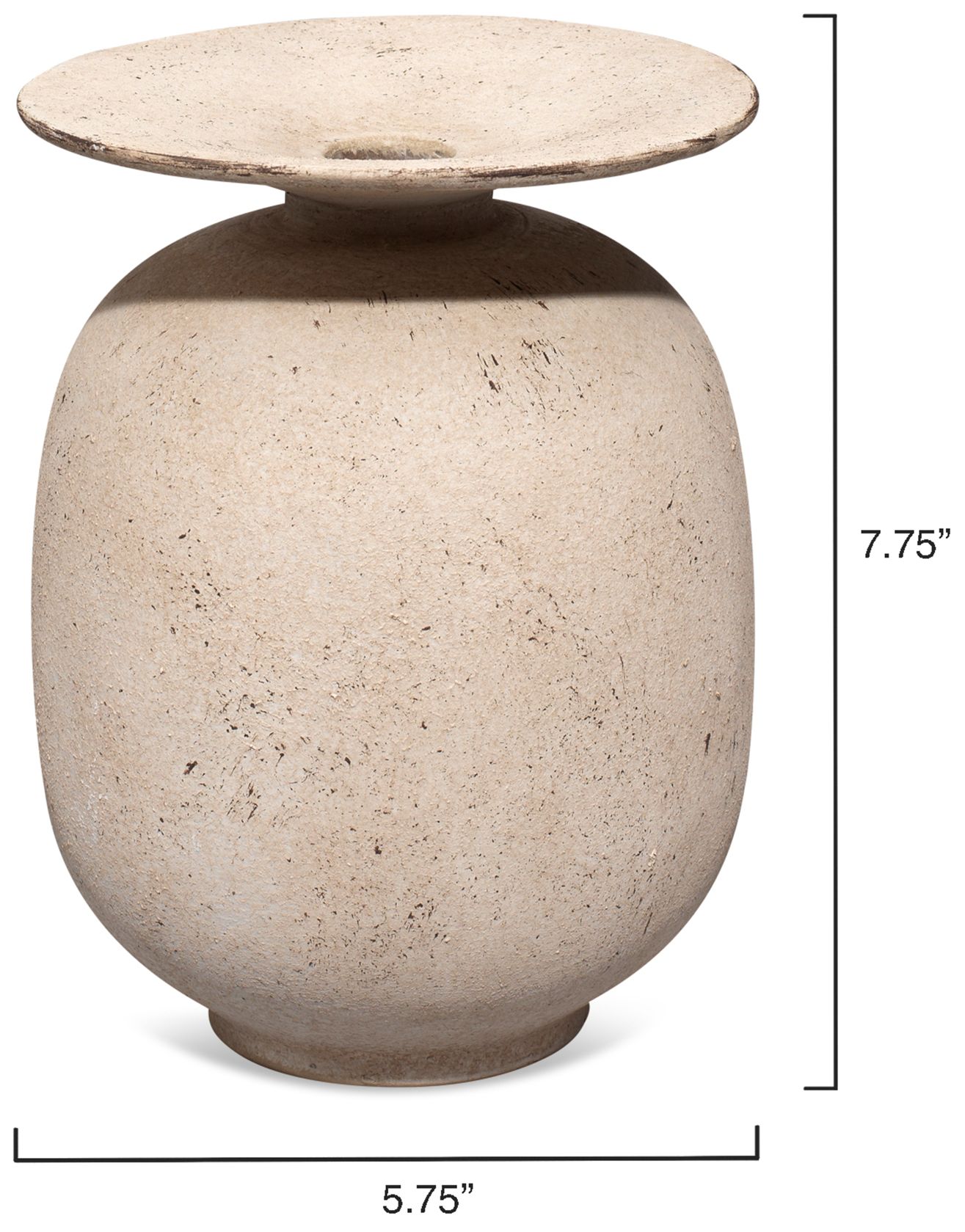 Jamie Young Highland Decorative Ceramic Vase 7.75" in Cream