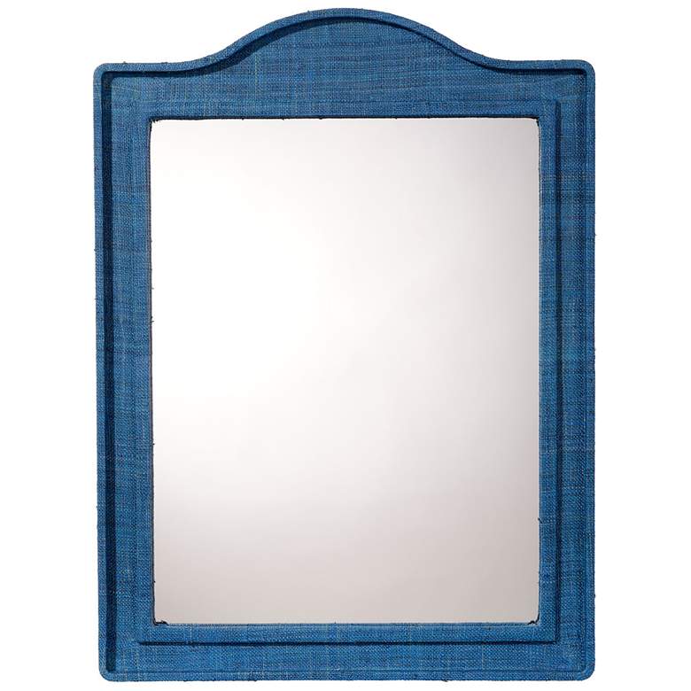 Image 1 Jamie Young Hilltop 35" x 26" Arch Wall Mirror in Indigo Raffia