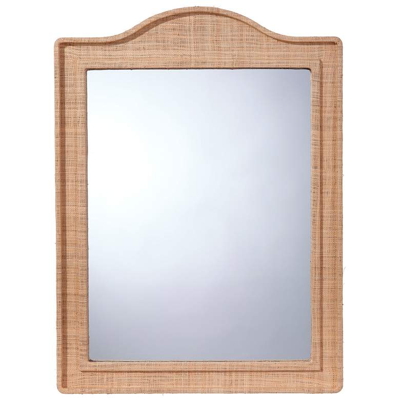 Image 1 Jamie Young Hilltop 35" x 26" Arch Wall Mirror in Natural Raffia